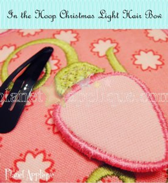 In the Hoop Christmas Light Hair Bows Machine Embroidery Design