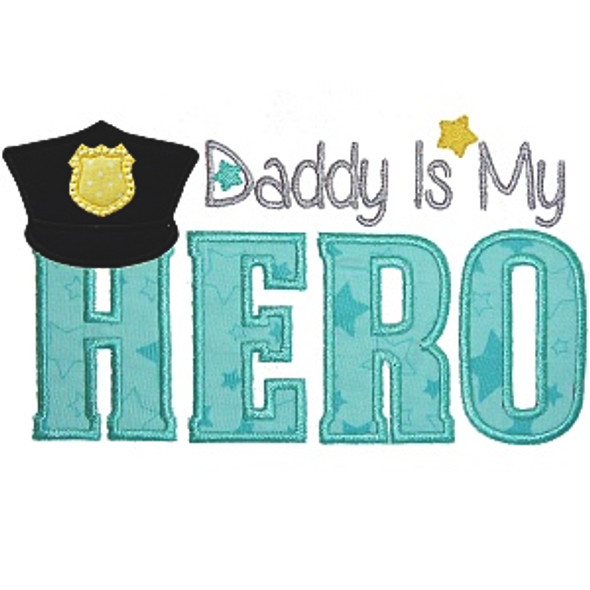 Police Dad Applique Machine Embroidery Design