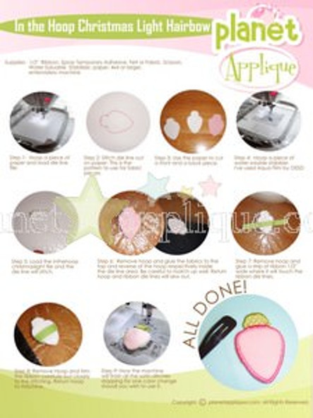 In the Hoop Christmas Light Hair Bows