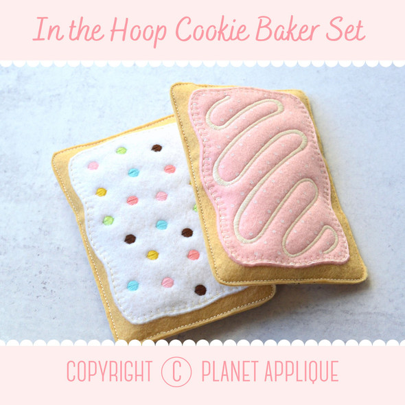 Pretend Felt Food Cookie Baker Machine Embroidery Design Instant Download