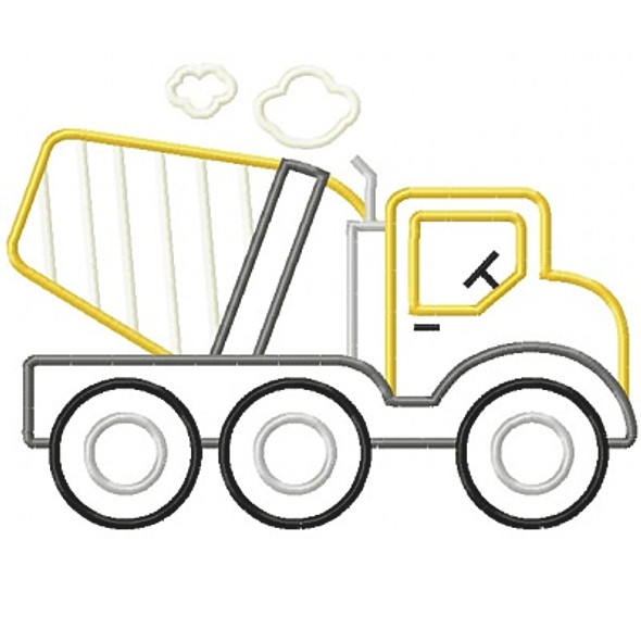 Cement Truck 2 Applique Machine Embroidery Design
