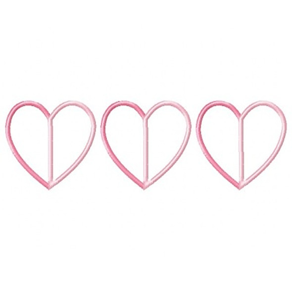 Paper Hearts Applique Machine Embroidery Design