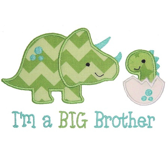 Sibling Dinos Machine Embroidery Design