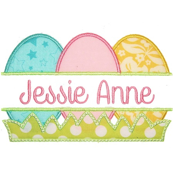 Easter Egg Nameplate Machine Embroidery Design