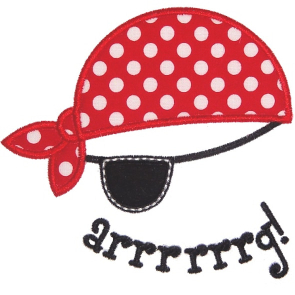 Arrg Pirate Applique Machine Embroidery Design