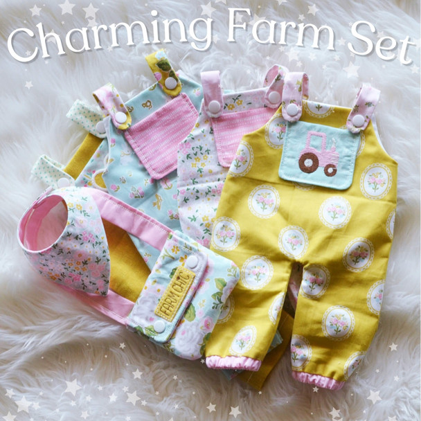 Doll Farm Overalls Bandana Pure Machine Embroidery Design