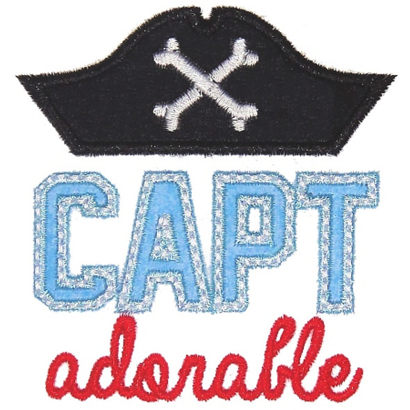 Capt Adorable Applique Machine Embroidery Design