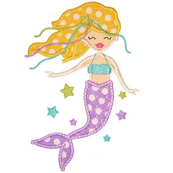Mermaid 2 Applique Machine Embroidery Design