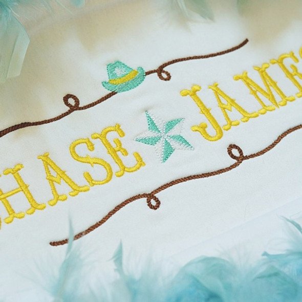 Western Font Set Alphabet Machine Embroidery Design