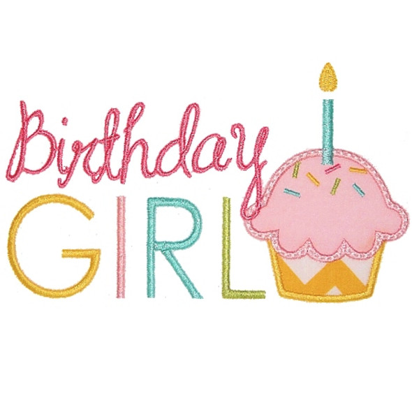 Birthday Cupcake 2 Applique Machine Embroidery Design
