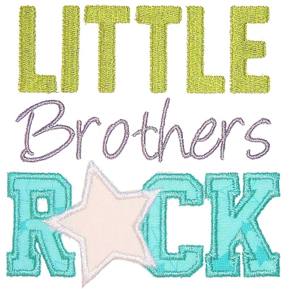 Little Brothers Rock Machine Embroidery Design