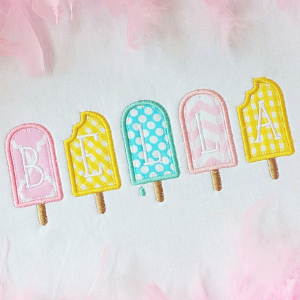 Tiny Popsicle Alpha Machine Embroidery Design