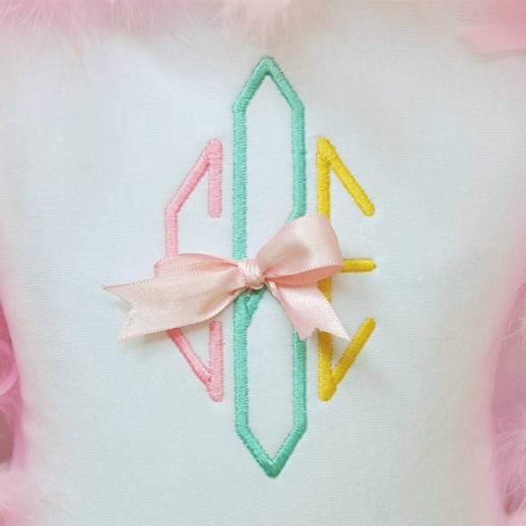 Diamond Monogram Font Machine Embroidery Design