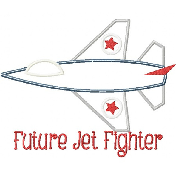 Future Jet Fighter Machine Embroidery Design
