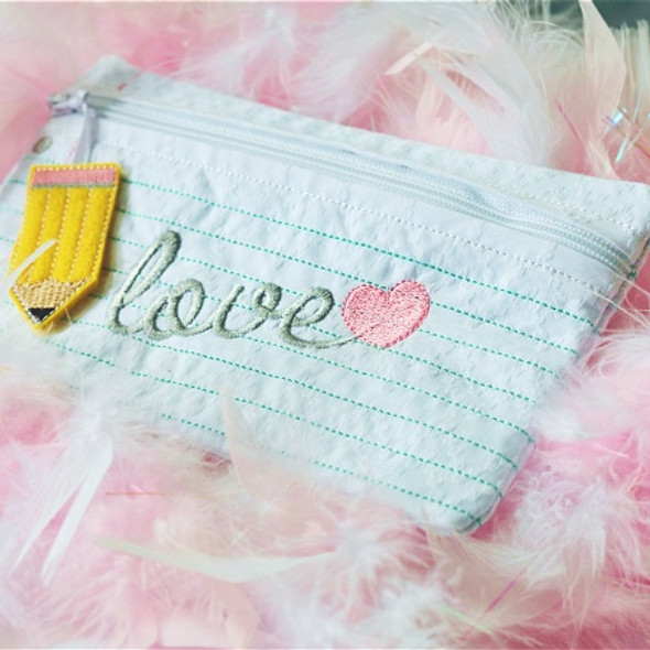 In the Hoop Paper Zipper Pouch Machine Embroidery Design