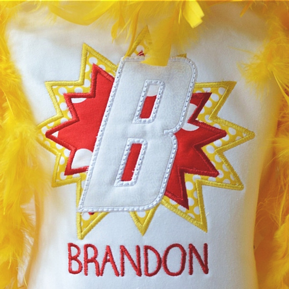 Comic Alpha Machine Embroidery Design