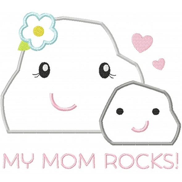 My Mom Rocks 2 Machine Embroidery Design