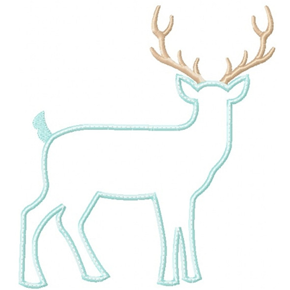 Buck Silhouette Applique Machine Embroidery Design