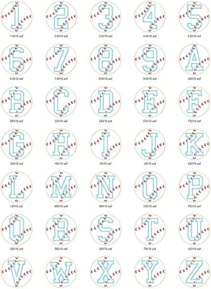 Baseball 3 Alpha Machine Embroidery Design