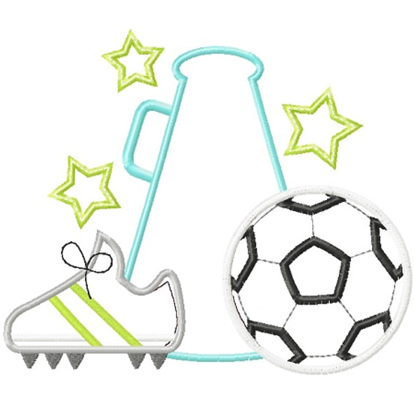 Soccer Cheer Applique Machine Embroidery Design