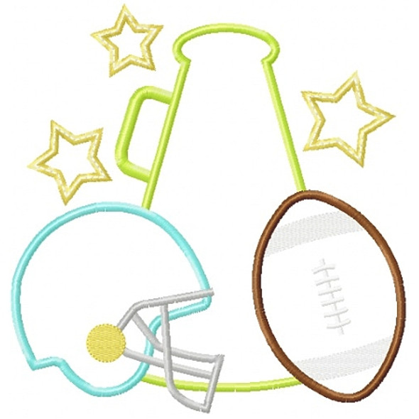 Football Cheer Applique Machine Embroidery Design