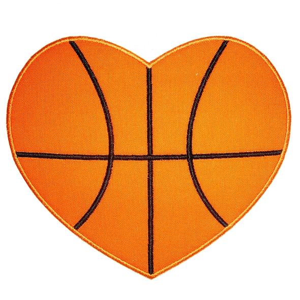 Basketball Heart Applique Machine Embroidery Design
