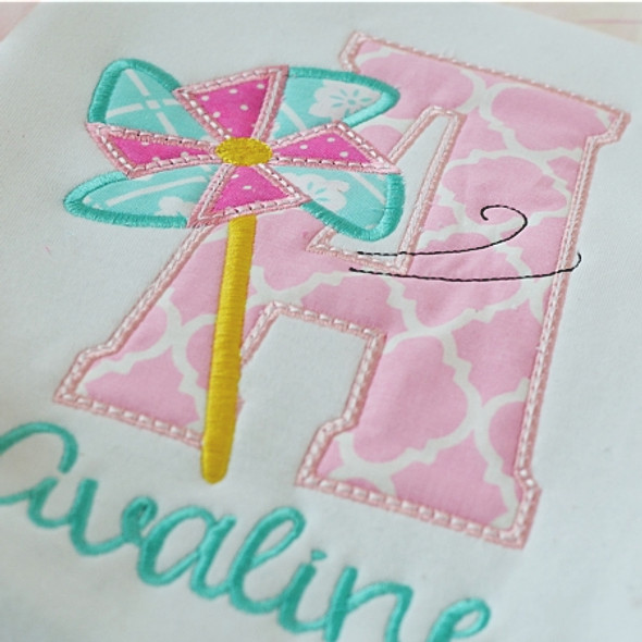 Pinwheel Alphabet  Embroidery Design Font