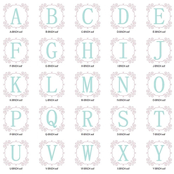 Rayna Monogram Embroidery Font Design Alphabet