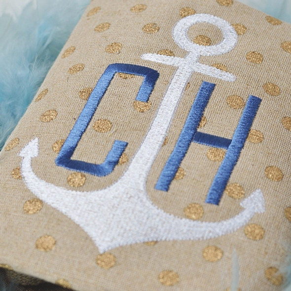 Anchor Monogram Embroidery Font Design Alphabet