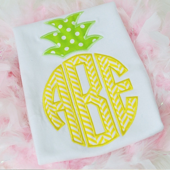 Pineapple Monogram Alpha Machine Embroidery Design