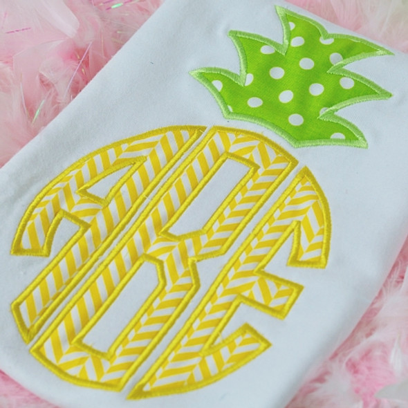 Pineapple Monogram Alphabet Embroidery Design Font
