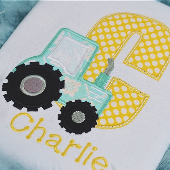 Tractor Alphabet Monogram Font Machine Embroidery Design for Instant Download