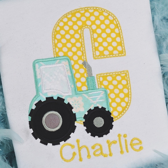 Tractor Alphabet Monogram Font Machine Embroidery Design for Instant Download