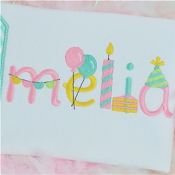 Birthday Font Machine Embroidery Design