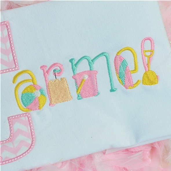 Surf Side Font Machine Embroidery Design