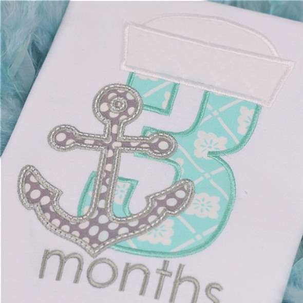 Nautical Birth Months Machine Embroidery Design
