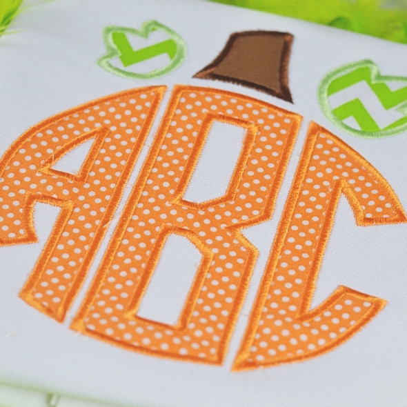 Pumpkin Monogram Alphabet Embroidery Design Font