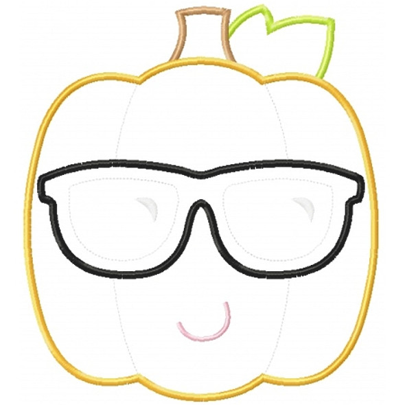 Cool Pumpkin Applique Machine Embroidery Design