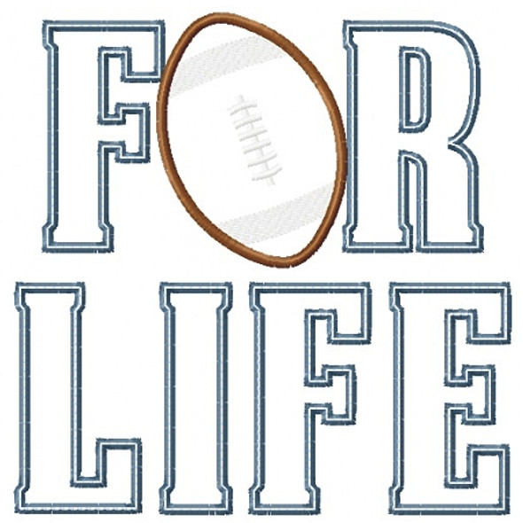 Football for Life Applique Machine Embroidery Design