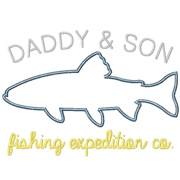 Daddy and Son Fishing Co Machine Embroidery Design