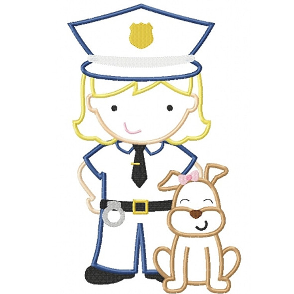 K9 Police Girl Machine Embroidery Design
