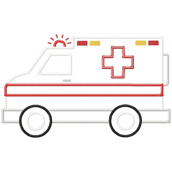 Ambulance Applique Machine Embroidery Design