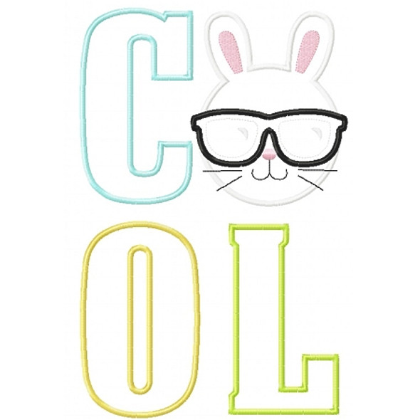 Cool Bunny Applique Machine Embroidery Design