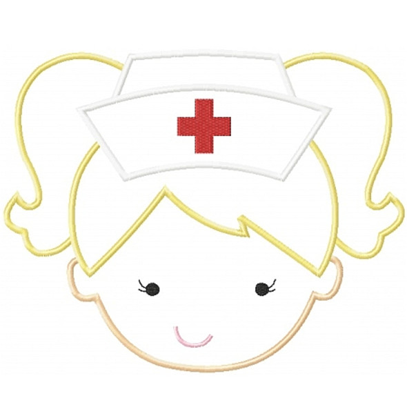Nurse Girl Applique Machine Embroidery Design