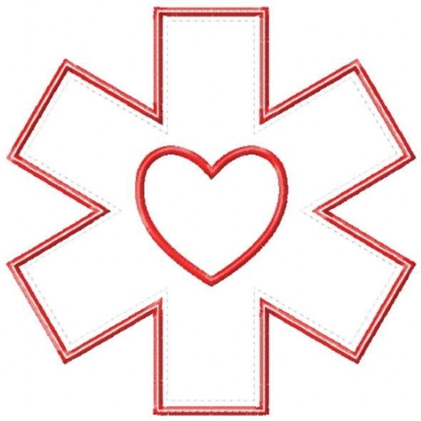 Star of Life Applique Machine Embroidery Design