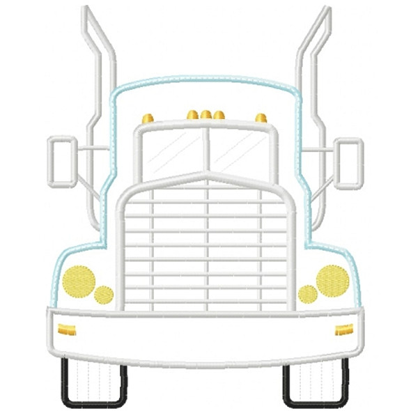 Semi Truck Applique Machine Embroidery Design