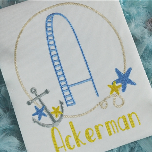 Open Sea Monogram Font Set Machine Embroidery Design