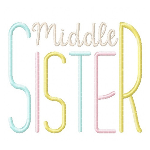 Simple Sister Set Applique  Embroidery Design