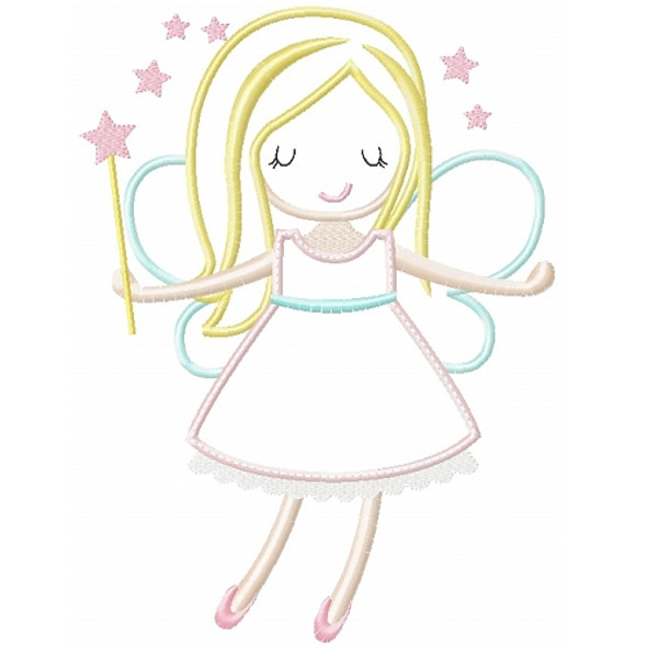 Sweet Fairy Applique Machine Embroidery Design