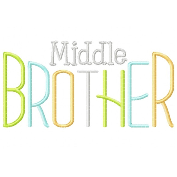 Simple Brother Set Applique  Embroidery Design